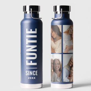 Funtie Fun Cool Aunt Custom Year 4 Photo Collage Water Bottle