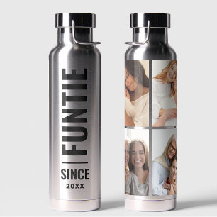 Funtie   Fun Cool Aunt Custom Year 4 Photo Collage Water Bottle
