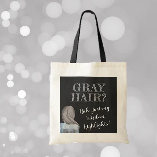 FunTote! Grey Hair, Wisdom Highlights Tote Bag (Creator Uploaded)