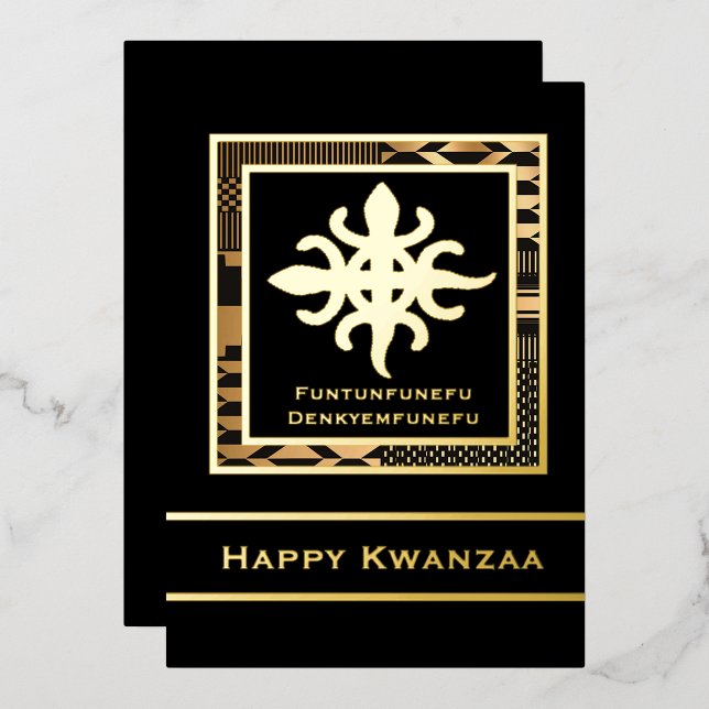 Funtunfunefu Denkyemfunefu Happy Kwanzaa  (Front/Back)