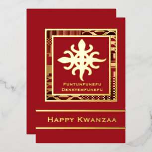 Funtunfunefu Denkyemfunefu Happy Kwanzaa (Red)