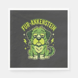 Fur-Ankenstein Funny Frankenstein Dog Halloween Napkin