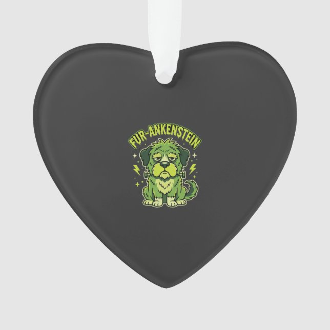 Fur-Ankenstein Funny Frankenstein Dog Halloween Ornament (Front)