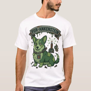Fur Ankenstein Halloween Green Corgi Dog Tesla Coi T-Shirt