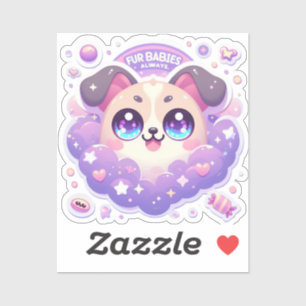 Fur Babies Always Cute Puppy Vinyl Sticker