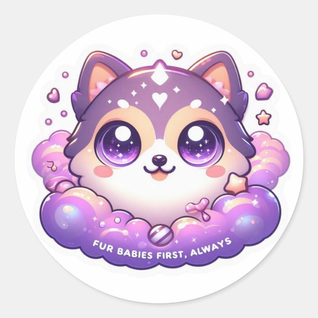 Fur Babies First, Always Cute Pet Lover Sticker (Front)