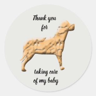 Fur Baby Thank You Pet Sitter Dog Walker Classic Round Sticker