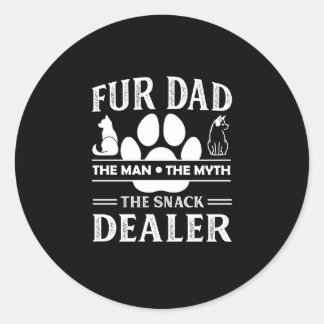 Fur Dad The Man Myth Snack Dealer Dog Father's Day Classic Round Sticker