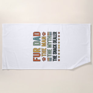 Fur Dad The Snack Dealer Vintage Dog Lover Shirt_1 Beach Towel