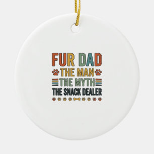 Fur Dad The Snack Dealer Vintage Dog Lover Shirt_1 Ceramic Tree Decoration