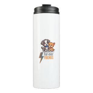 Fur-ever Friends – Cute Dog & Cat Besties Tee  Thermal Tumbler