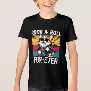 Fur-Ever Rock & Roll With A Rockin Corgi Tri-Blend Shirt
