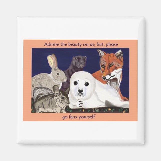 Fur Is For Wonder, Not Wear magnet (Front)