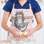 Fur Mama Funny Whimsical Cats Personalised Name<br><div class="desc">Fur Mama Funny Whimsical Cats Personalised Name Kitchen Aprons features whimsical cats with the text "Fur Mama" and your personalised name in modern script typography on a pink polka dot background. Perfect as a gift for cat lovers for Birthday,  Mother's Day,  Christmas and more. Designed by Evco Studio www.zazzle.com/store/evcostudio</div>