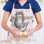 Fur Mama Funny Whimsical Cats Personalised Name Apron<br><div class="desc">Fur Mama Funny Whimsical Cats Personalised Name Kitchen Aprons features whimsical cats with the text "Fur Mama" and your personalised name in modern script typography on a pink polka dot background. Perfect as a gift for cat lovers for Birthday,  Mother's Day,  Christmas and more. Designed by Evco Studio www.zazzle.com/store/evcostudio</div>