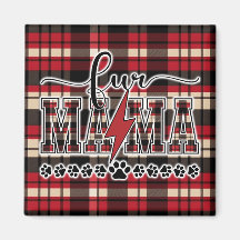 Fur Mama Plaid Magnet