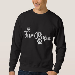 Fur Papa Cute Dog Cat Lover Dad Pawprint Gift Sweatshirt