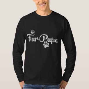 Fur Papa Cute Dog Cat Lover Dad Pawprint Gift T-Shirt