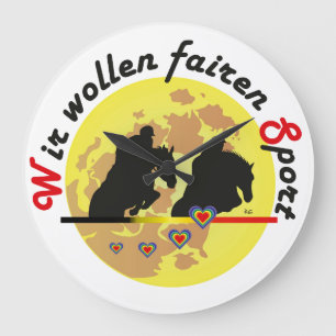 Für Pferde und Pferdesport Liebhaber  Uhr Large Clock