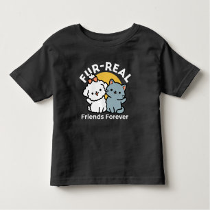 Fur-Real Friends Forever Cute Cat & Dog Duo Toddler T-Shirt