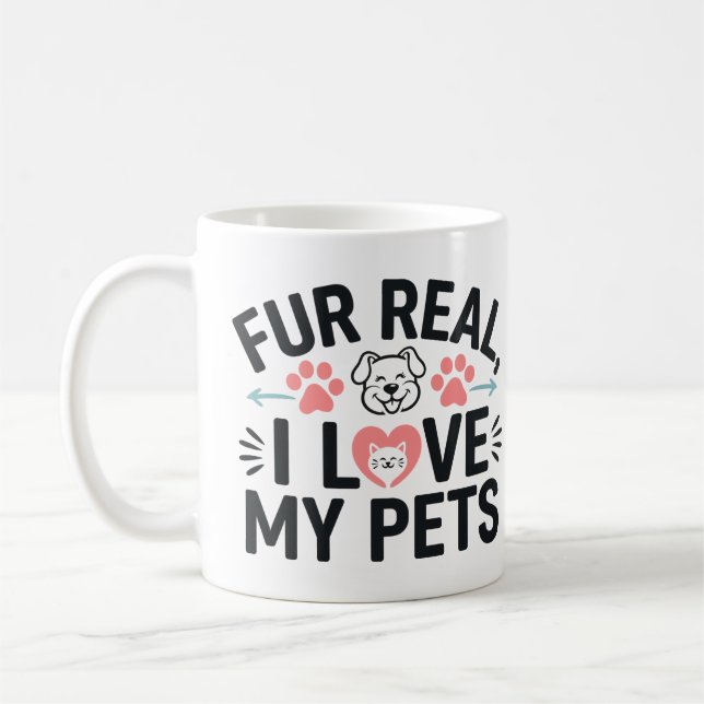 fur real i love my pets  coffee mug (Left)