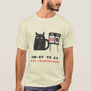 Fur-st to 11 Pickleball Cat Score T-Shirt