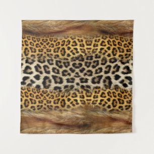 Fur texture: fox and leopard. tapestry