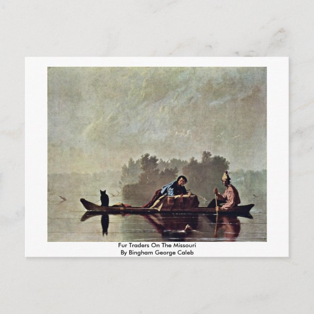 Fur Traders On The Missouri Postcard (Front)