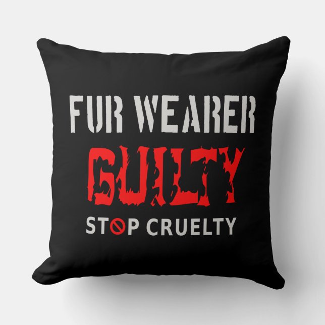 Fur wearer guilty cushion (Front)