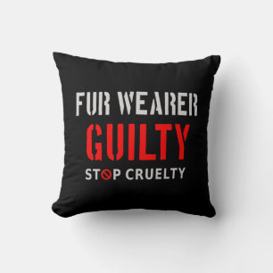 Fur wearer guilty cushion