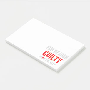 Fur wearer guilty post-it notes
