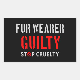 Fur wearer guilty rectangular sticker