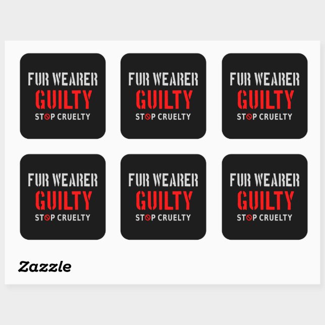 Fur wearer guilty square sticker (Sheet)