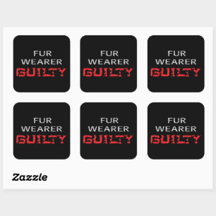 Fur wearer guilty square sticker