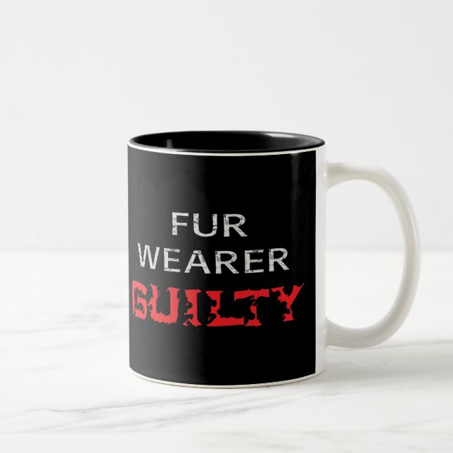 Fur wearer guilty Two-Tone coffee mug (Right)