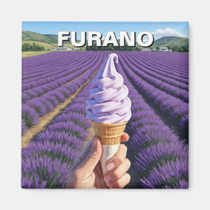 Furano Japan Lavender Fields Ice Cream Travel Magnet