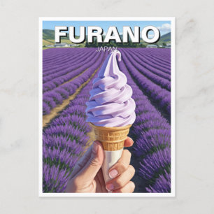 Furano Japan Lavender Fields Ice Cream Travel Postcard