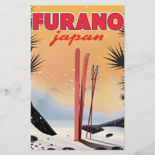 Furano Japanese travel poster. Stationery