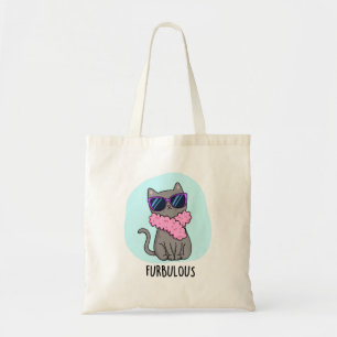 Furbulous Cute Elegant Cat Pun Tote Bag