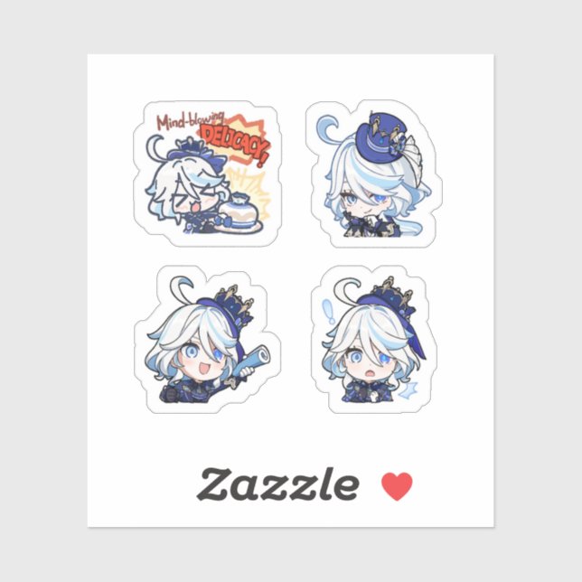 Furina Genshin Impact 4 Pack Sticker Sheet Extra P (Sheet)