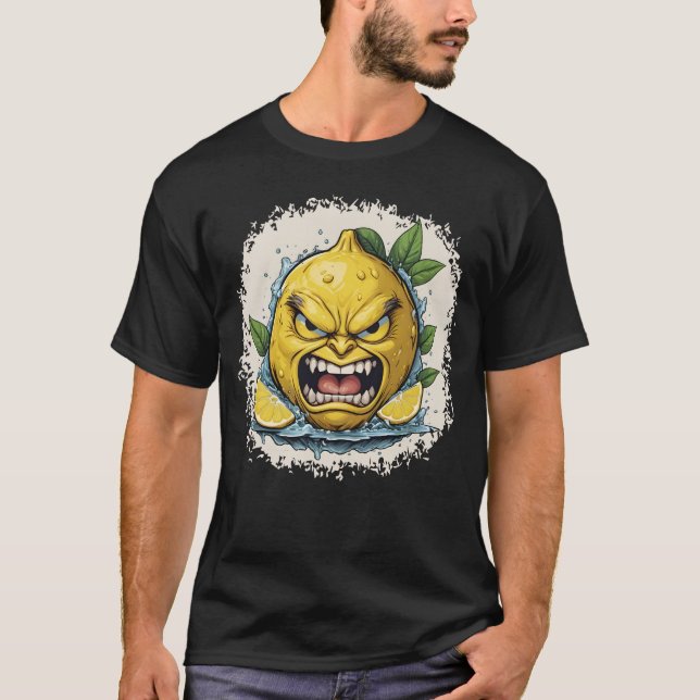 Furious Lemon Face with Splash Effect   T-Shirt (Front)