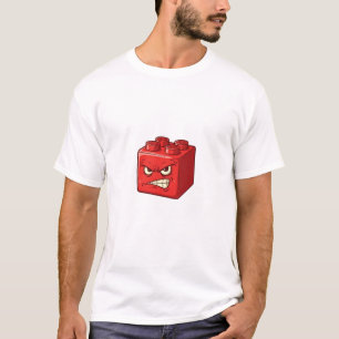 Furious Red Toy Building Brick Character with Grit T-Shirt