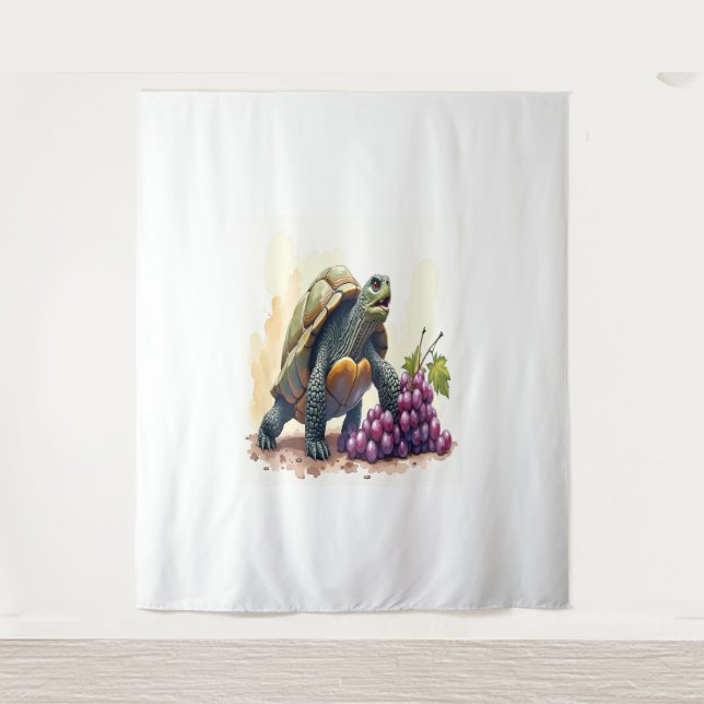 Furious Turtle Stomping Grapes. Tapestry (Front)