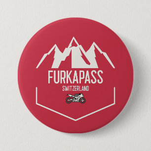 Furka Pass Switzerland 7.5 Cm Round Badge