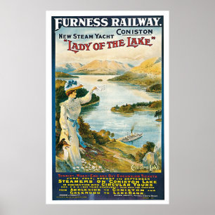 Furness Railway Coniston England Vintage Travel Poster