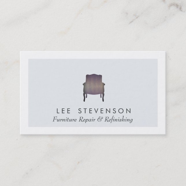 Furniture Repair and Refinishing Wood Chair Business Card (Front)