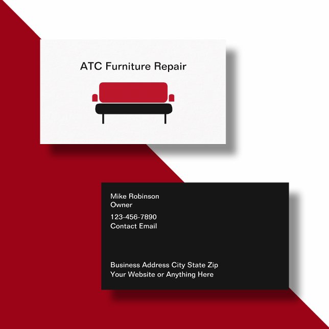 Furniture Repair Service Modern Business Cards (Creator Uploaded)
