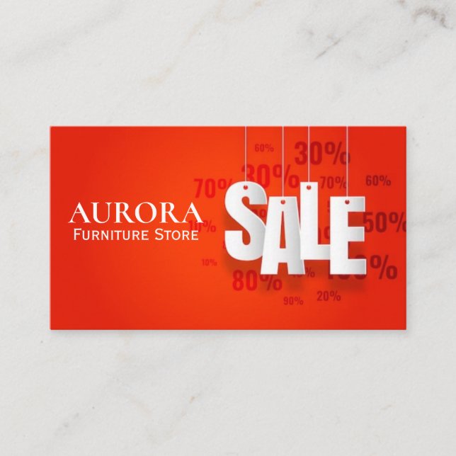 Furniture Store Discount Sale Business Card (Front)