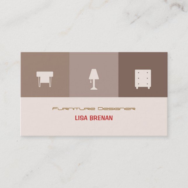 FurnitureDesigner Chair Room Decor Living Home Business Card (Front)