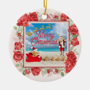 Furry and Bright Christmas Ceramic Tree Decoration